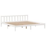 vidaXL Lit bibliothèque sans matelas blanc 200x200 cm bois pin massif