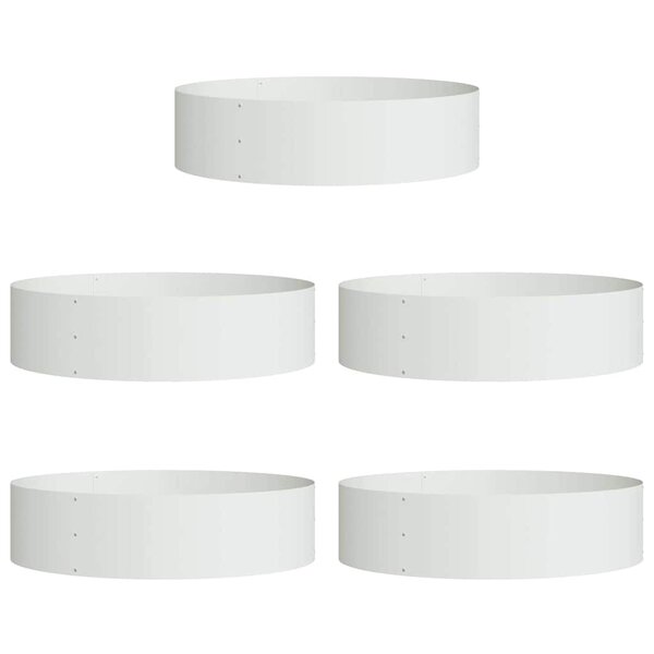 vidaXL Pots de jardin 5 Pièces Blanc 80 x 80 x 20 cm Acier