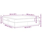 vidaXL Lit avec rangement et matelas Gris clair 160 x 200 cm Velours