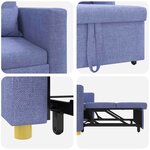 vidaXL Canapé-lit escamotable simple Bleu jean 90 x 165 x 87 cm tissu