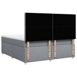 vidaXL Sommier à lattes de lit avec matelas Gris clair 180x200cm Tissu