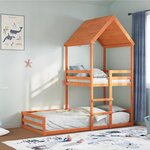 vidaXL Lit superposé sans matelas cire marron 90x190 cm pin massif