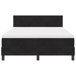 vidaXL Lit à Ressorts avec Matelas Noir  140x190 cm en Velours
