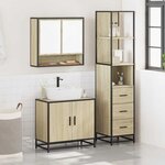 vidaXL Ensemble de meubles de salle de bain 3 Pièces chêne sonoma