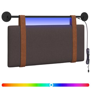 vidaXL Tête de lit suspendue Avec lumière LED Marron foncé PU antique