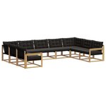 vidaXL Ensemble de canapés d'extérieur 9 pc Blanc et noir