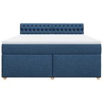 vidaXL Sommier à lattes de lit avec matelas Bleu 180x200 cm Tissu