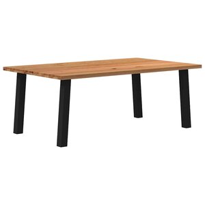 vidaXL Table à manger marron clair bois de chêne massif rectangulaire