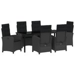 vidaXL Set de jardin 7 pièces avec coussins - Rotin synthétique noir