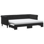 vidaXL Lit de jour avec lit gigogne et matelas noir 80x200 cm velours
