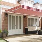 vidaXL Auvent rétractable électrique Rouge et Blanc 600 × 350 cm