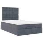 vidaXL Cadre de lit ottoman avec matelas gris foncé 120x190 cm velours