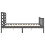 vidaXL Cadre de lit sans matelas gris bois de pin massif