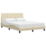 vidaXL Lit avec matelas crème 120x200 cm tissu