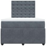 vidaXL Sommier à lattes de lit et matelas gris foncé 120x190cm velours