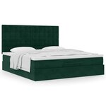 VidaXL Cadre de lit ottoman avec matelas vert foncé 180x200cm velours