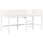 vidaXL Lit superposé et échelle et toit blanc 90x200cm bois pin massif