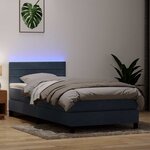 vidaXL Sommier à lattes de lit et matelas et LED gris foncé 80x210 cm velours