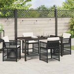 vidaXL Ensemble de salle à manger pour jardin 5 Pièces Noir polyrotin
