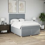 vidaXL Sommier à lattes de lit avec matelas Gris clair 160x200cm Tissu