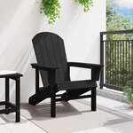 vidaXL Chaise Adirondack Noir 74 x 82 x 92cm HDPE