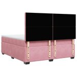 vidaXL Sommier à lattes de lit avec matelas Rose 200x200 cm Velours