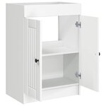 vidaXL Armoire sous évier de salle de bain Blanc 56 x 37 5 x 81 cm