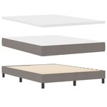 vidaXL Lit à ressort avec matelas – Taupe  140 x 200 cm  Tissu