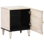 vidaXL Cabinet de chevet Blanc 40 x 33 5 x 46 cm Bois de mangue massif