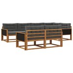 vidaXL Ensemble de canapés d'extérieur 7 Pièces Naturel et Anthracite