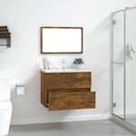 vidaXL Ensemble de meubles de salle de bain 2 Pièces Chêne fumé