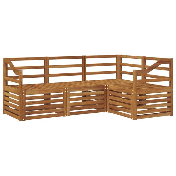 vidaXL Ensemble de canapés d'extérieur 4 pc Naturel Polyester