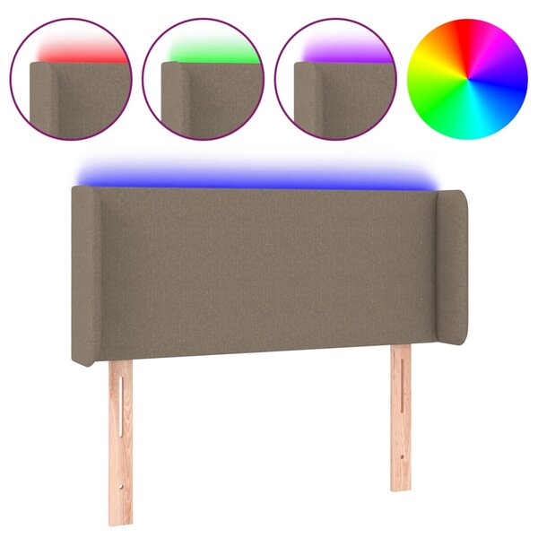 vidaXL Tête de lit à LED Taupe 103x16x78/88 cm Tissu