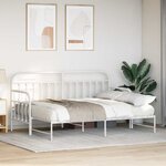 vidaXL Cadre de lit de jour avec tête de lit Blanc 80 x 200 cm Acier