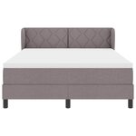 vidaXL Lit boxspring avec matelas Taupe 140 x 190 cm tissu