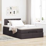 VidaXL Cadre de lit ottoman avec matelas marron foncé 120x190 cm tissu