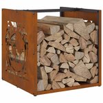 VidaXL Étagère à bois 40x40x40 cm acier résistant aux intempéries
