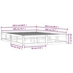 vidaXL Cadre de lit Marron miel 200x200 cm Bois massif