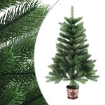 vidaXL Arbre de Noël artificiel pré-éclairé et boules 90 cm vert