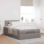 VidaXL Cadre de lit ottoman avec matelas taupe 120x190 cm tissu