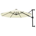 vidaXL Parasol mural avec mât métallique 300 cm Sable