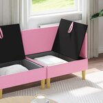 vidaXL Canapé modulaire avec rangement 3 Pièces Rose Tissu