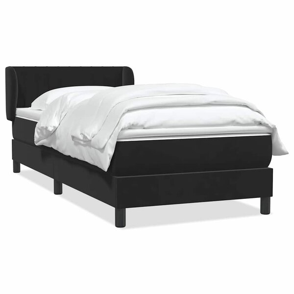vidaXL Sommier à lattes de lit avec matelas noir 80x210 cm velours