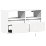 vidaXL Meuble TV mural avec lumières LED blanc 80x31x45 cm
