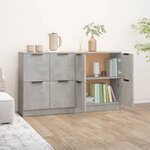 vidaXL Buffets 2 Pièces Gris béton 60x30x70 cm Bois d'ingénierie