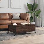 vidaXL Table basse avec roulettes chêne marron bois d'ingénierie
