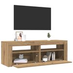 vidaXL Meuble TV avec lumières LED chêne artisanal bois d'ingénierie