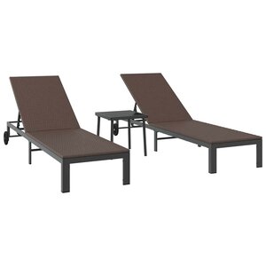vidaXL Transat 3 pc polyrotin Marron