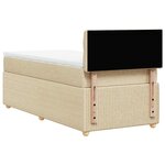 vidaXL Sommier à lattes de lit avec matelas Crème 100x200 cm Tissu