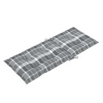vidaXL Chaises de jardin 6 Pièces avec coussins à carreaux gris Teck
